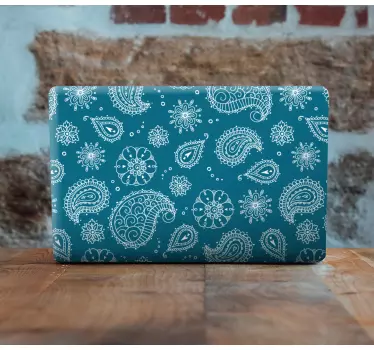 Notebook Aufkleber Schöne Muster auf einem blauen Hintergrund - TenStickers