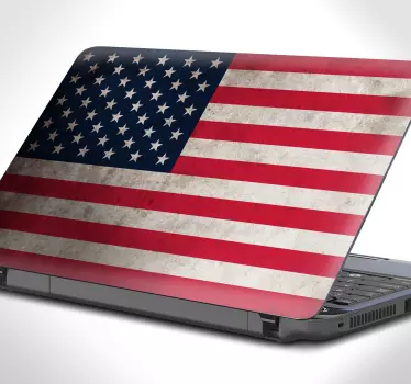 USA Flagge Laptop Sticker - TenStickers