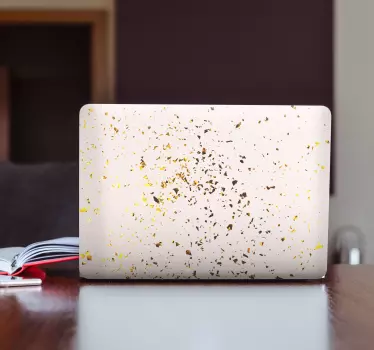 Notebook Aufkleber Weißgoldene folienstruktur - TenStickers