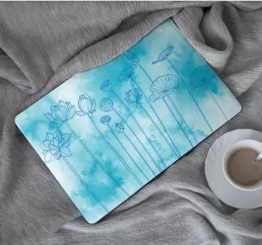 Notebook Aufkleber Zarte blaue aquarellblumen - TenStickers