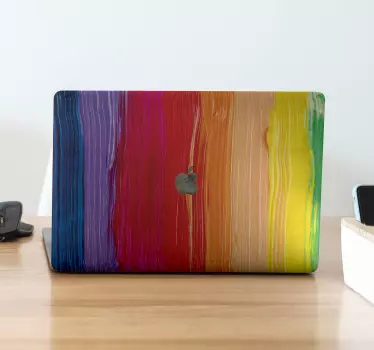 Laptop Sticker Regenbogen Farbstreifen - TenStickers