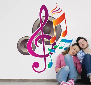 Noten und Lautsprecher Aufkleber - TenStickers
