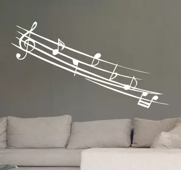Notenlinie Musik Aufkleber - TenStickers