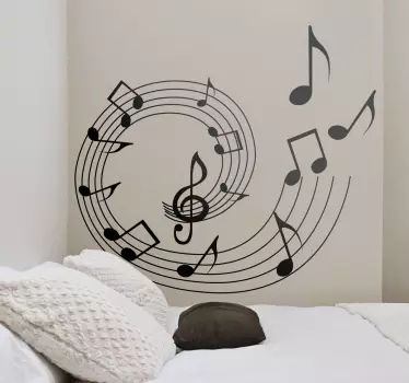 Wandtattoo Schlafzimmer Notenlinien Spirale - TenStickers