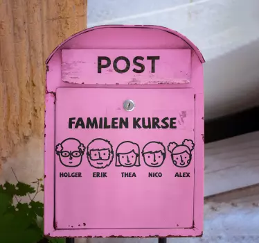 Briefkasten aufkleber personalisierte familie - TenStickers
