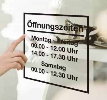 Öffnungszeiten Aufkleber einfach - TenStickers