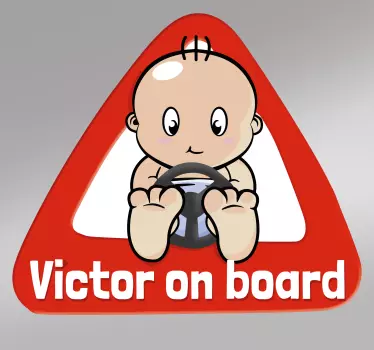 Autoaufkleber Baby on Board Lenkrad mit Namen - TenStickers