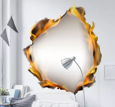 Wandtattoo Jugendzimmer brennende Wand - TenStickers