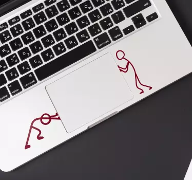 Laptop Aufkleber Strichmännchen - TenStickers