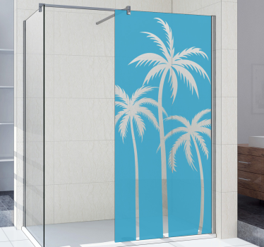 Palmen dusche wandtattoo - TenStickers
