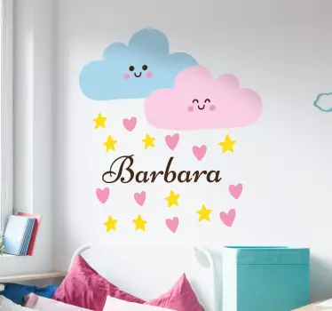 Personalisierbare Wolken Aufkleber - TenStickers