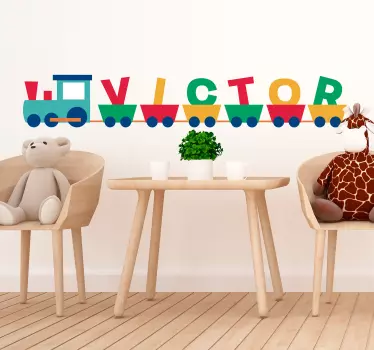 Personalisierbarer Kinderzug Wandtattoo - TenStickers