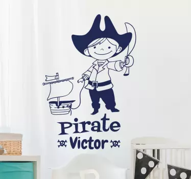 Personalisierbarer Pirat Aufkleber - TenStickers