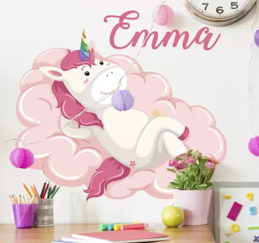 Personalisierbares Einhorn Wandtattoo - TenStickers