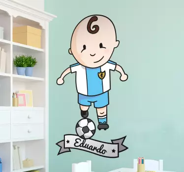 Personalisierbares Wandtattoo Fußballspieler - TenStickers