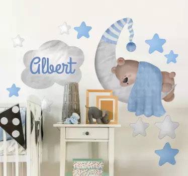 Personalisierbares Wandtattoo Kinderzimmer Bärchen - TenStickers