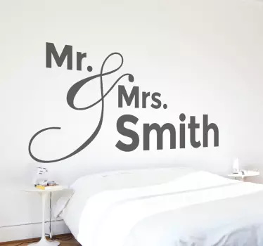 Personalisierbares Wandtattoo Mr. & Mrs. - TenStickers