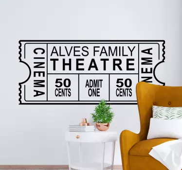 Personalisiertes Familie Theater Wandtattoo - TenStickers