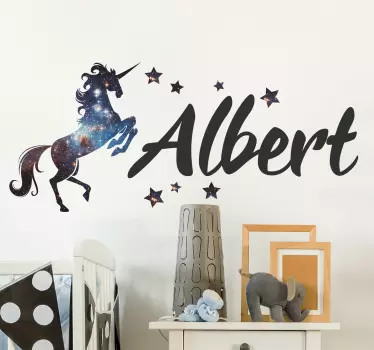 Personalisierte kosmos Wandaufkleber Einhorn - TenStickers