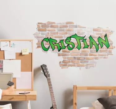 Personalisierter Aufkleber Ziegelwand Graffiti - TenStickers