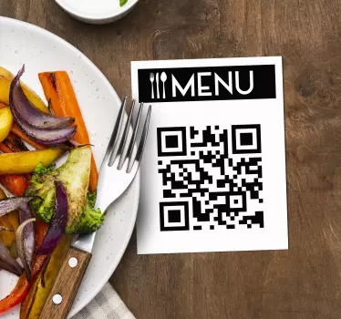 Personalisierter Aufkleber QR-Code Menü - TenStickers
