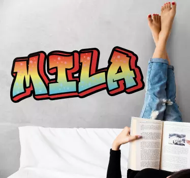 Bunter Graffitiname Wandtattoo Jugendzimmer - TenStickers