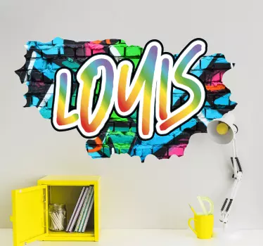 Buntes Graffiti mit Namen Wandtattoo Jugendzimmer - TenStickers