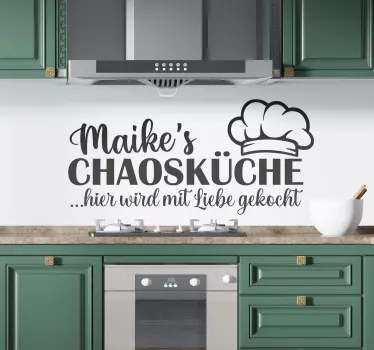 Personalisierte Wandtattoo Küche Chaosküche mit Name - TenStickers
