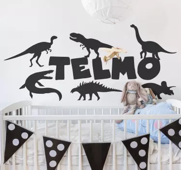 Personalisierter Aufkleber Dinosaurier mit Namen - TenStickers