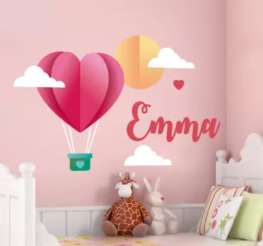 Wandtattoo Zeichnung Heißluftballon - TenStickers