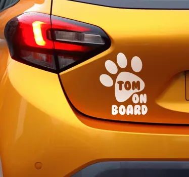 Personalisierter Autoaufkleber Hundepfote mit Name - TenStickers