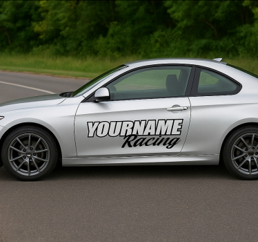 Personalisierter aufkleber ihr name rennsport - TenStickers