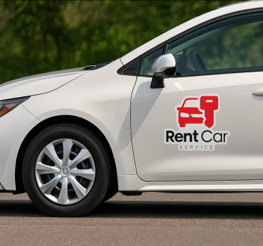 Personalisierter aufkleber mietwagen einfaches logo - TenStickers