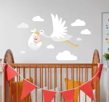verschiedene Aufkleber Storch mit Baby - TenStickers