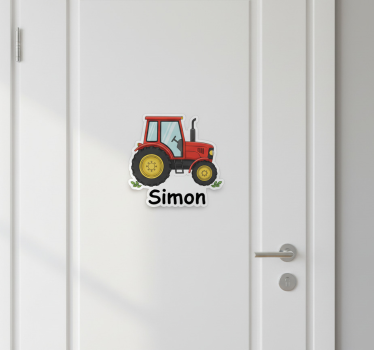 Personalisierter aufkleber traktor für die tür - TenStickers