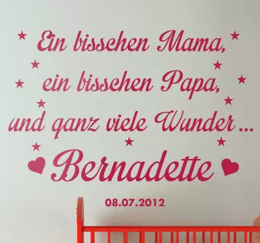 Wandtattoo Sprüche Kinderzimmer personalisiert - TenStickers