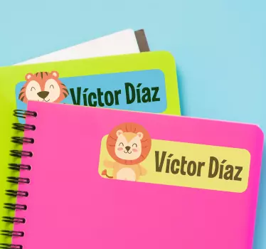 Personalisierter tiernotizbuchaufkleber - TenStickers