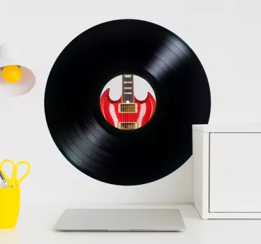 Wandtattoo Wohnzimmer personalisierte Schallplatten - TenStickers
