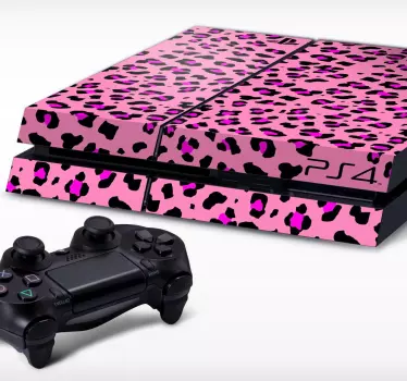 Pink Animal Print PlayStation 4 - TenStickers
