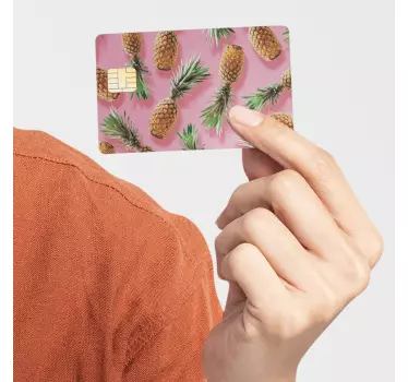 Ananasmuster Rosa Kreditkarten Aufkleber - TenStickers