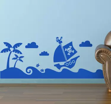 Wandtattoo maritim Kinderzimmer Piratenschiff - TenStickers