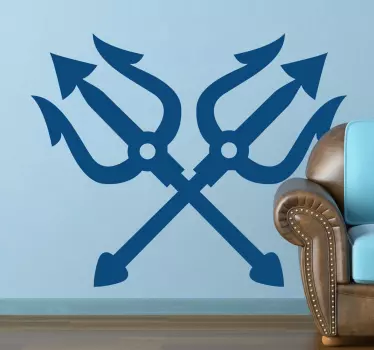 Poseidons Dreizack Wandtattoo - TenStickers