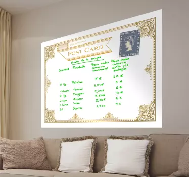 Postcard Whiteboard Folie - TenStickers