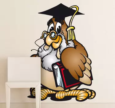 Professor Eule Aufkleber - TenStickers