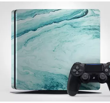 Ps4 aufkleber aqua marmor design - TenStickers