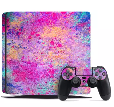 Ps4 aufkleber bunter abstrakter wrap - TenStickers