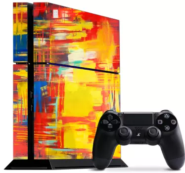Ps4 aufkleber farbexplosion in leuchtenden tönen - TenStickers