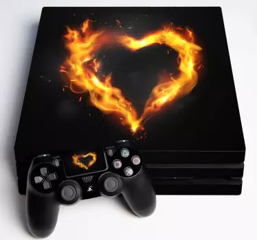 Ps4 aufkleber flaming heart emblem - TenStickers