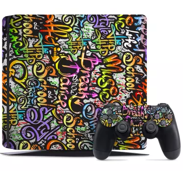 Ps4 aufkleber im bunten urbanen stil - TenStickers
