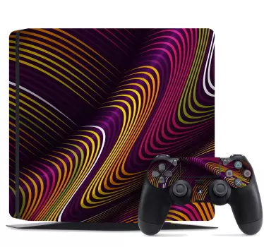 Ps4 aufkleber mit lebhaftem wellenmuster - TenStickers